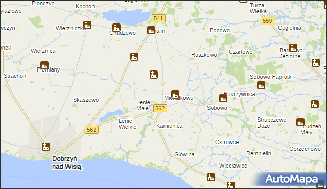 mapa Michałkowo gmina Dobrzyń nad Wisłą, Michałkowo gmina Dobrzyń nad Wisłą na mapie Targeo