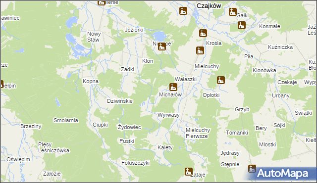 mapa Michałów gmina Czajków, Michałów gmina Czajków na mapie Targeo