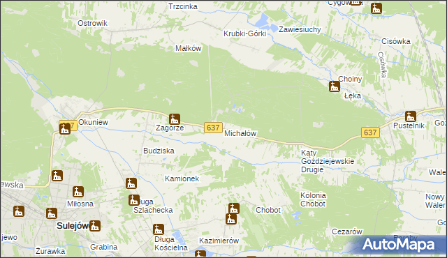 mapa Michałów gmina Halinów, Michałów gmina Halinów na mapie Targeo
