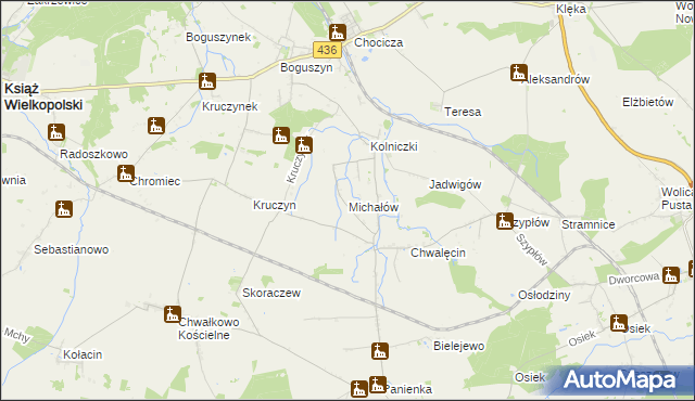 mapa Michałów gmina Nowe Miasto nad Wartą, Michałów gmina Nowe Miasto nad Wartą na mapie Targeo