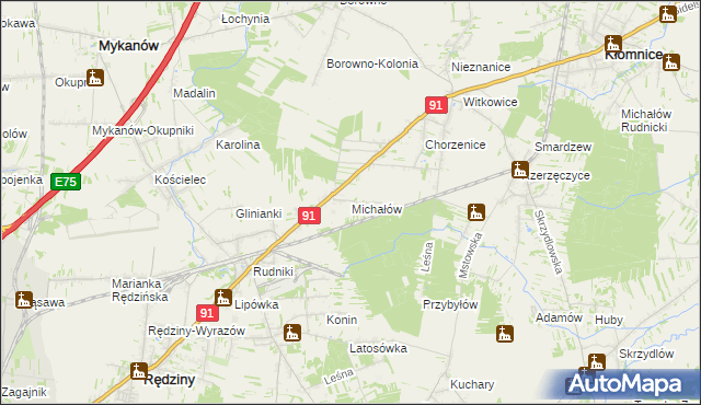 mapa Michałów Rudnicki, Michałów Rudnicki na mapie Targeo