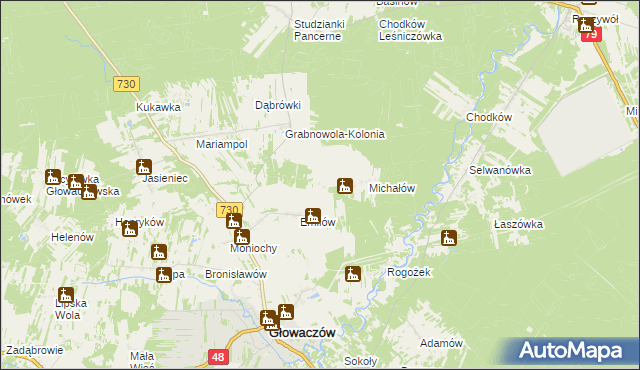 mapa Michałówek gmina Głowaczów, Michałówek gmina Głowaczów na mapie Targeo