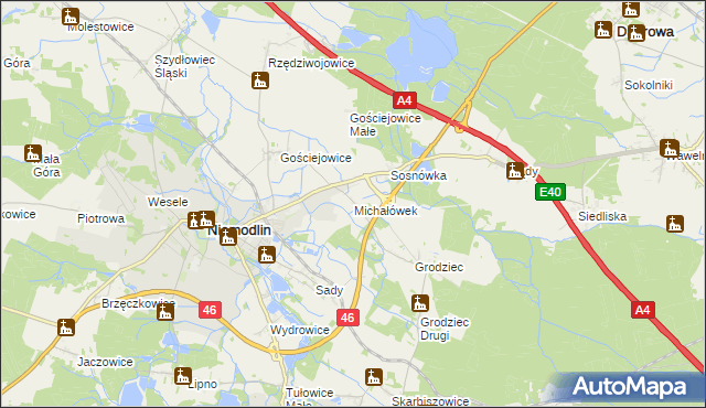 mapa Michałówek gmina Niemodlin, Michałówek gmina Niemodlin na mapie Targeo