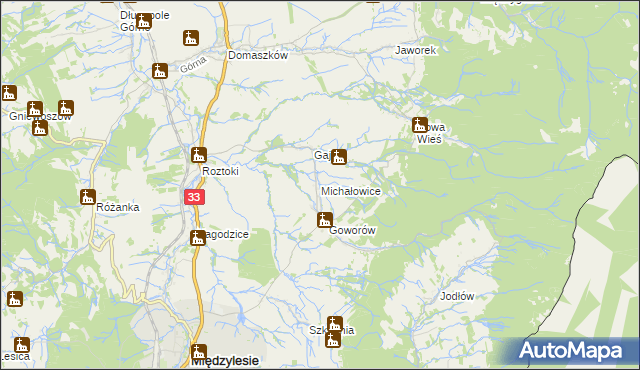 mapa Michałowice gmina Międzylesie, Michałowice gmina Międzylesie na mapie Targeo