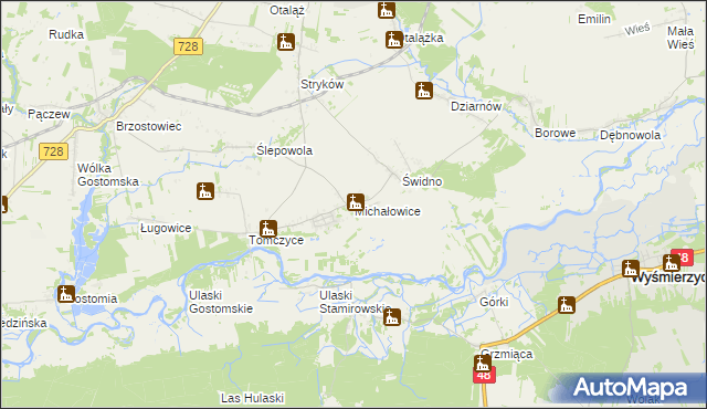 mapa Michałowice gmina Mogielnica, Michałowice gmina Mogielnica na mapie Targeo
