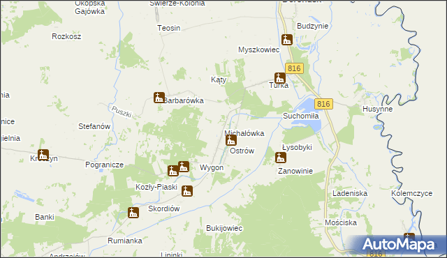 mapa Michałówka gmina Dorohusk, Michałówka gmina Dorohusk na mapie Targeo