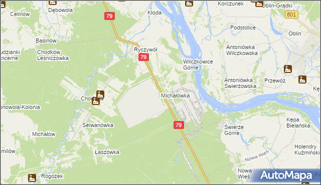 mapa Michałówka gmina Kozienice, Michałówka gmina Kozienice na mapie Targeo