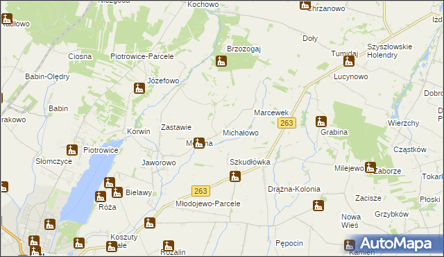 mapa Michałowo gmina Słupca, Michałowo gmina Słupca na mapie Targeo