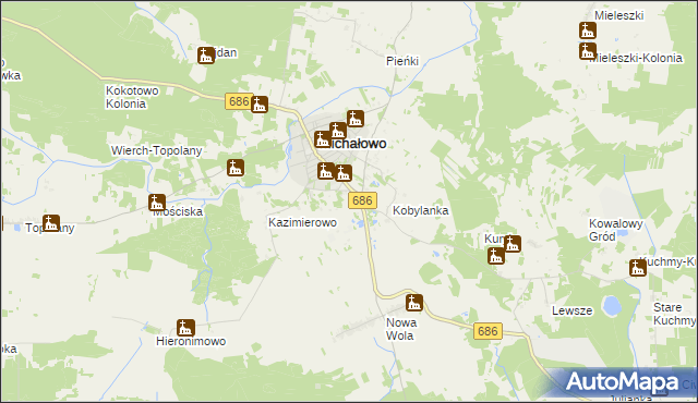 mapa Michałowo-Kolonia, Michałowo-Kolonia na mapie Targeo