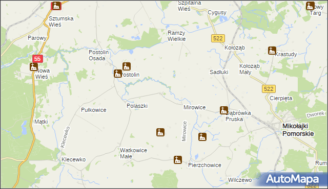 mapa Michorowo, Michorowo na mapie Targeo