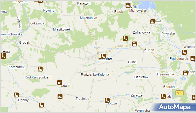 mapa Michów powiat lubartowski, Michów powiat lubartowski na mapie Targeo