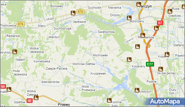 mapa Michrówek, Michrówek na mapie Targeo