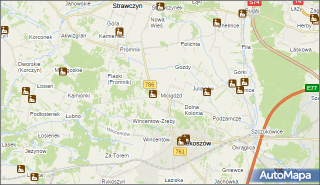 mapa Micigózd, Micigózd na mapie Targeo