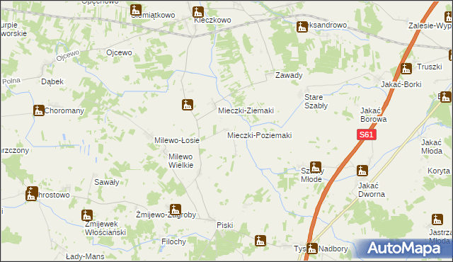 mapa Mieczki-Poziemaki, Mieczki-Poziemaki na mapie Targeo