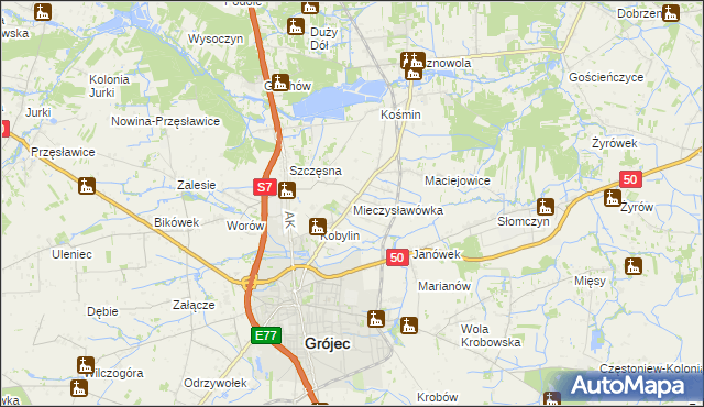 mapa Mieczysławówka, Mieczysławówka na mapie Targeo