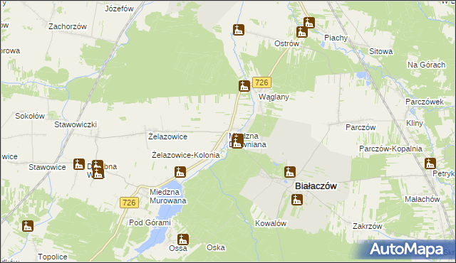 mapa Miedzna Drewniana, Miedzna Drewniana na mapie Targeo