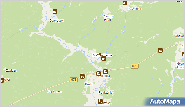 mapa Międzyrzecze gmina Supraśl, Międzyrzecze gmina Supraśl na mapie Targeo