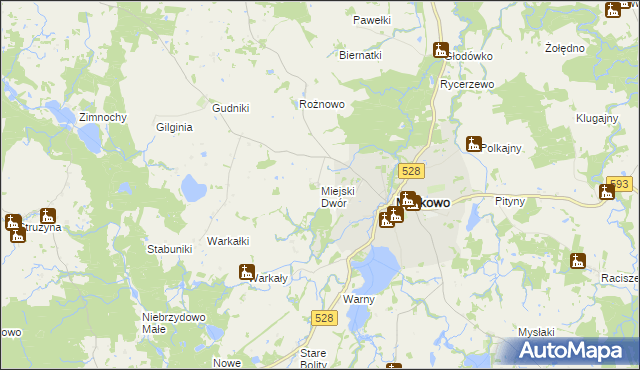 mapa Miejski Dwór, Miejski Dwór na mapie Targeo