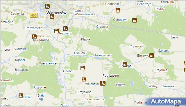 mapa Mieleszynek, Mieleszynek na mapie Targeo