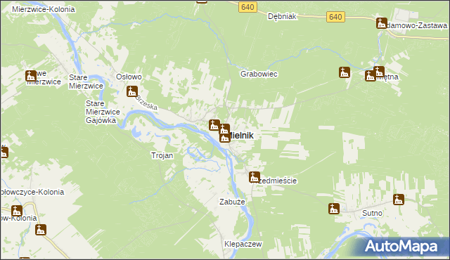 mapa Mielnik powiat siemiatycki, Mielnik powiat siemiatycki na mapie Targeo