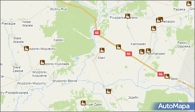 mapa Mień, Mień na mapie Targeo