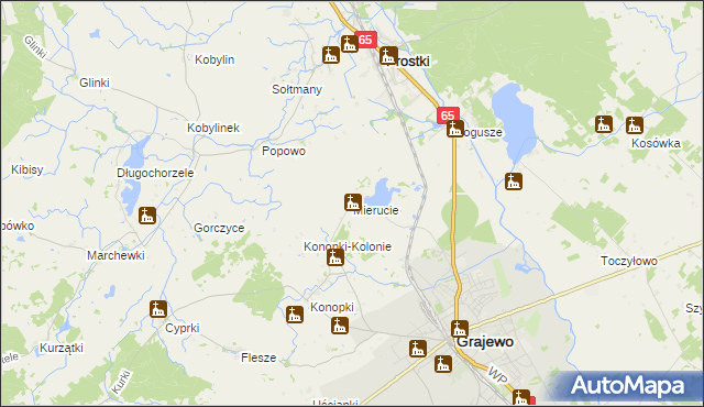mapa Mierucie, Mierucie na mapie Targeo
