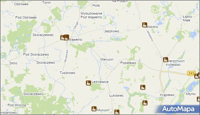 mapa Mierucin gmina Sośno, Mierucin gmina Sośno na mapie Targeo