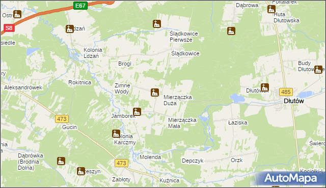 mapa Mierzączka Duża, Mierzączka Duża na mapie Targeo