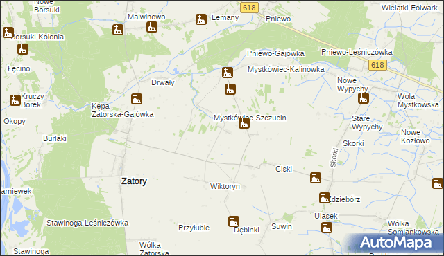 mapa Mierzęcin gmina Zatory, Mierzęcin gmina Zatory na mapie Targeo