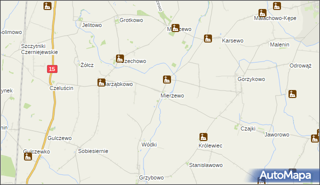 mapa Mierzewo, Mierzewo na mapie Targeo