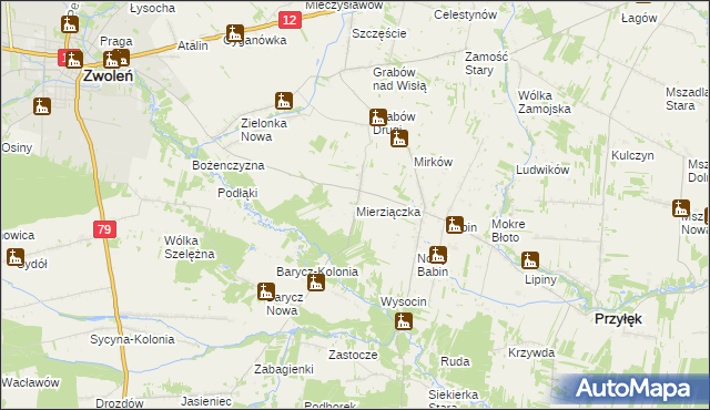 mapa Mierziączka, Mierziączka na mapie Targeo