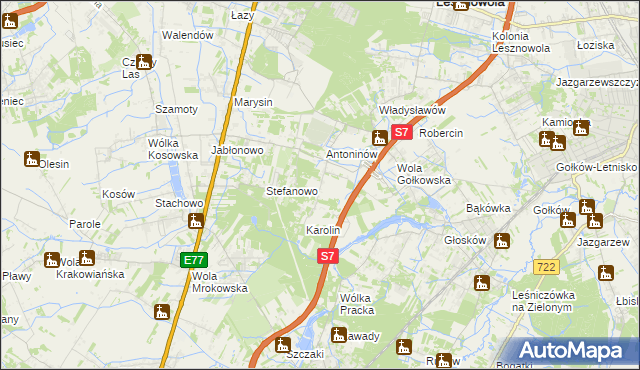 mapa Mieszkowo gmina Piaseczno, Mieszkowo gmina Piaseczno na mapie Targeo