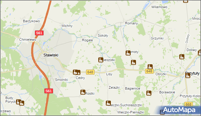 mapa Mieszołki, Mieszołki na mapie Targeo