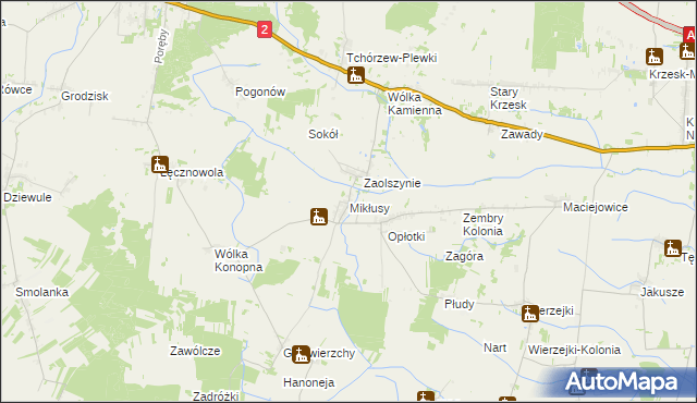 mapa Mikłusy, Mikłusy na mapie Targeo