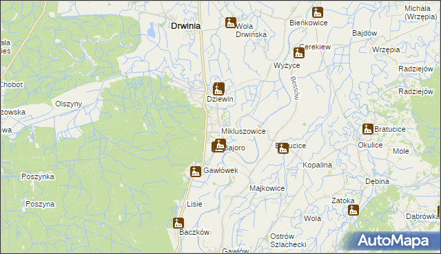 mapa Mikluszowice, Mikluszowice na mapie Targeo