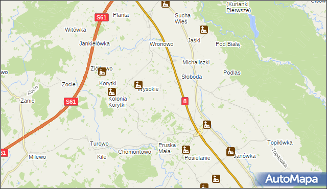 mapa Mikołajówek gmina Augustów, Mikołajówek gmina Augustów na mapie Targeo