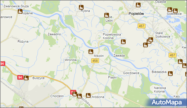 mapa Mikolin, Mikolin na mapie Targeo