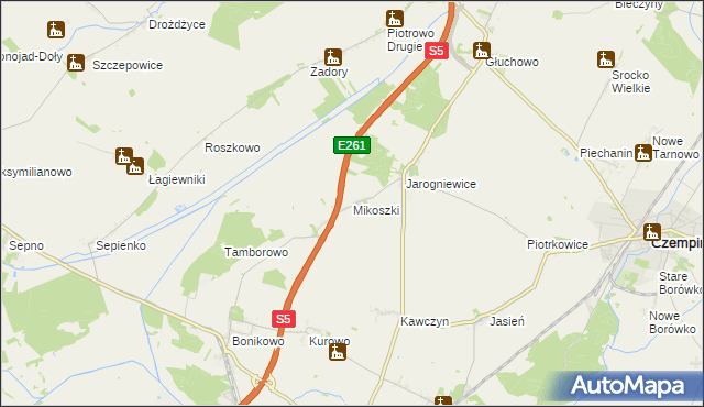 mapa Mikoszki, Mikoszki na mapie Targeo