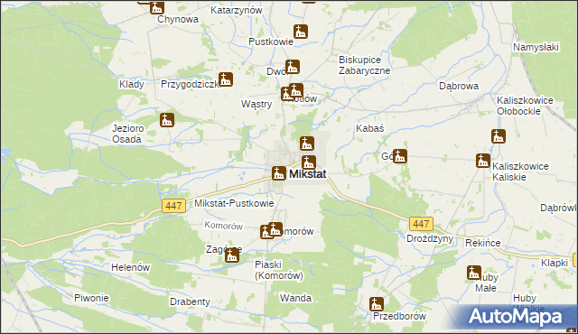 mapa Mikstat, Mikstat na mapie Targeo