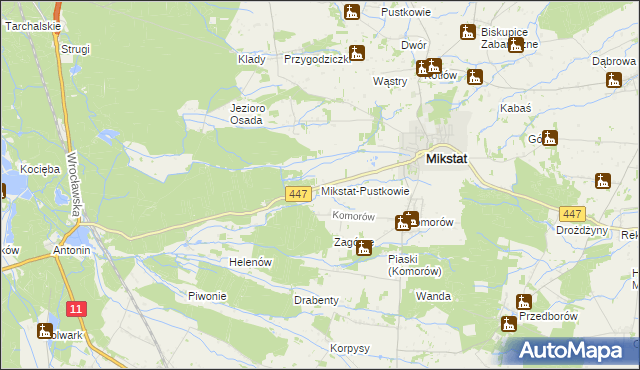 mapa Mikstat-Pustkowie, Mikstat-Pustkowie na mapie Targeo