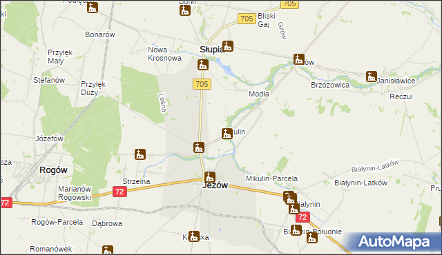 mapa Mikulin gmina Jeżów, Mikulin gmina Jeżów na mapie Targeo