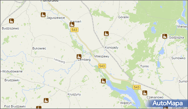 mapa Mileszewy, Mileszewy na mapie Targeo