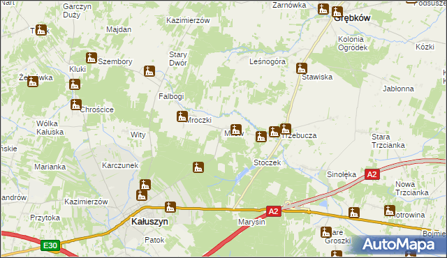 mapa Milew, Milew na mapie Targeo