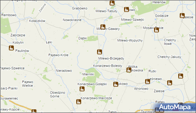 mapa Milewo-Brzegędy, Milewo-Brzegędy na mapie Targeo