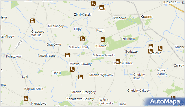 mapa Milewo-Szwejki, Milewo-Szwejki na mapie Targeo