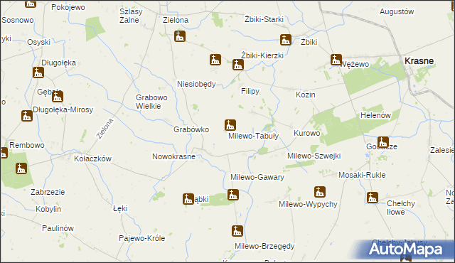 mapa Milewo-Tabuły, Milewo-Tabuły na mapie Targeo