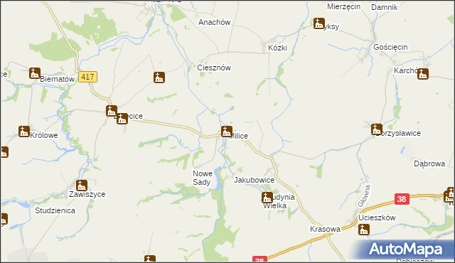 mapa Milice gmina Pawłowiczki, Milice gmina Pawłowiczki na mapie Targeo