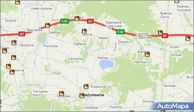 mapa Milinów, Milinów na mapie Targeo