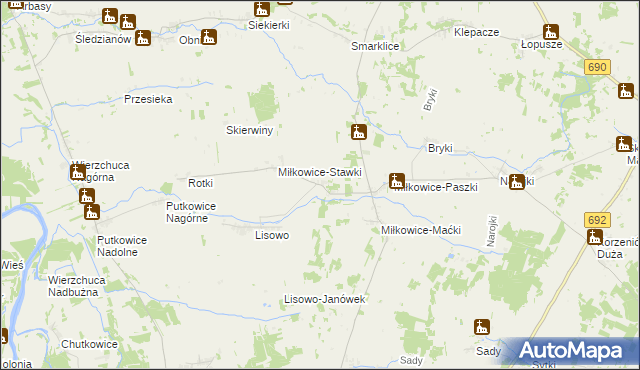 mapa Miłkowice-Janki, Miłkowice-Janki na mapie Targeo