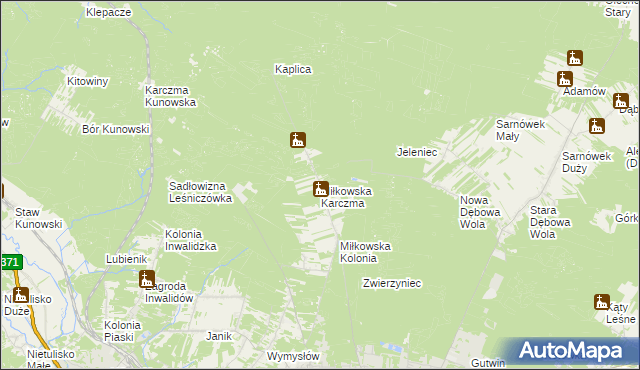 mapa Miłkowska Karczma, Miłkowska Karczma na mapie Targeo